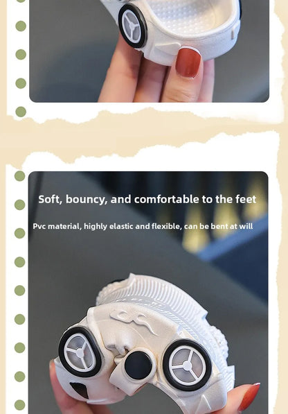 Kids Car Slippers with Light-Up Wheels