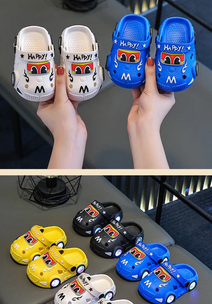 Kids Car Slippers with Light-Up Wheels