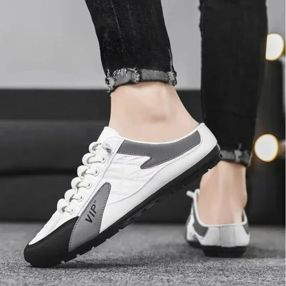 Men's Half Slippers – Soft Sole | Breathable Mesh | Sizes 39-44 | White, Gray, Black