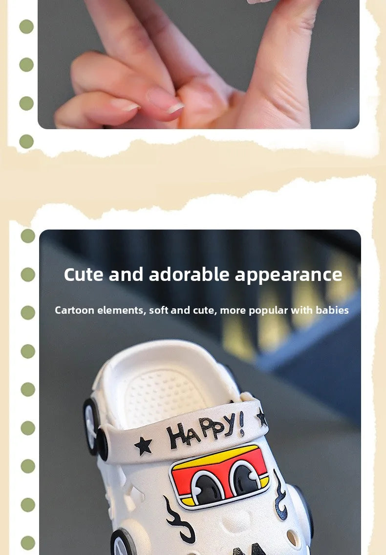 Kids Car Slippers with Light-Up Wheels