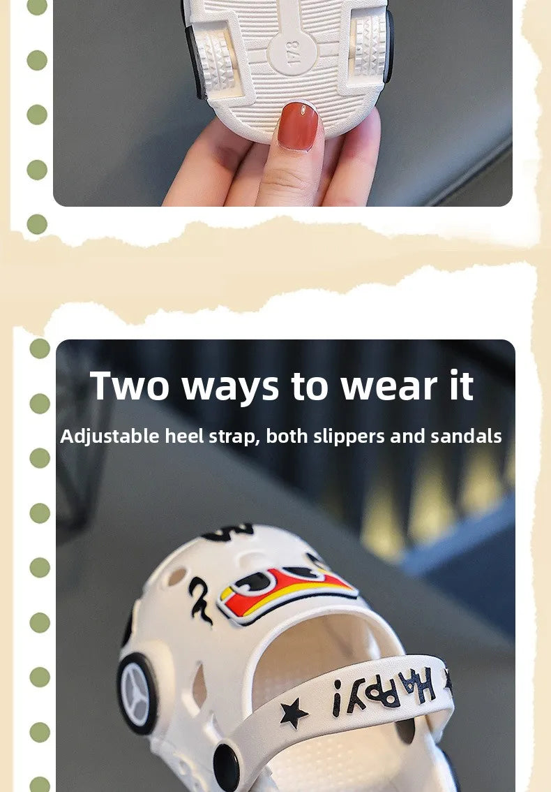 Kids Car Slippers with Light-Up Wheels