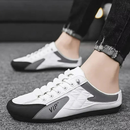 Men's Half Slippers – Soft Sole | Breathable Mesh | Sizes 39-44 | White, Gray, Black