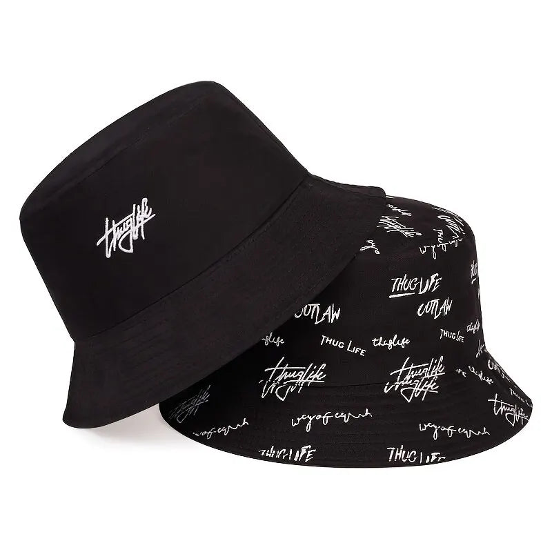 Unisex Letter Embroidery Bucket Hat – Outdoor Cap | Multiple Colors