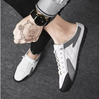 Men's Half Slippers – Soft Sole | Breathable Mesh | Sizes 39-44 | White, Gray, Black